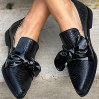 Rosalie | Stylish and Feminine Shiny Bow Loafers