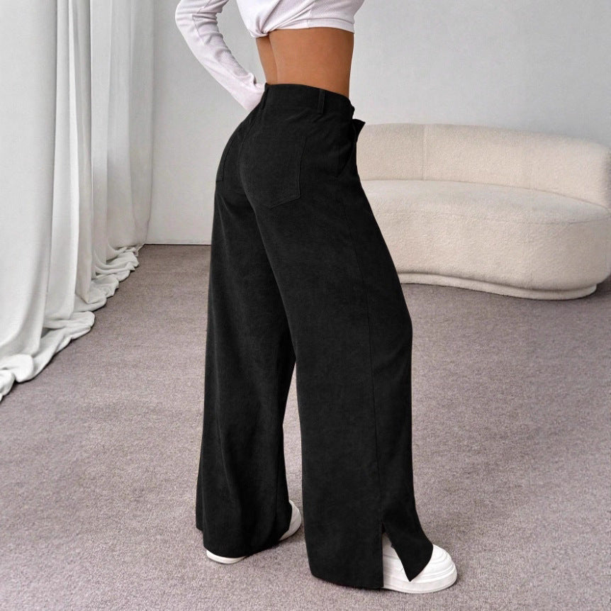Victoria | Elegant And High-Waist Slit Wide Leg Pants