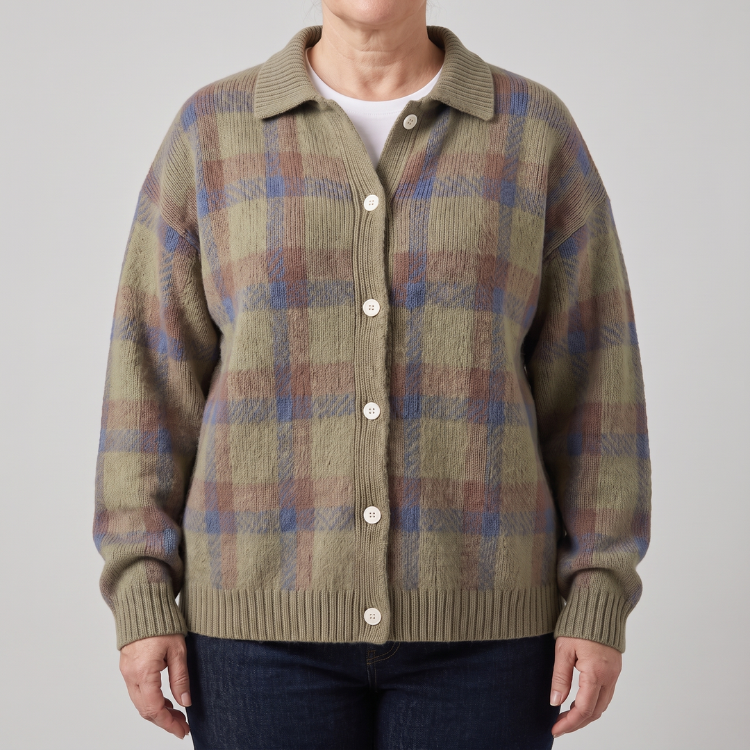 Clara | Plaid Cardigan – Cozy Knit Style for Women