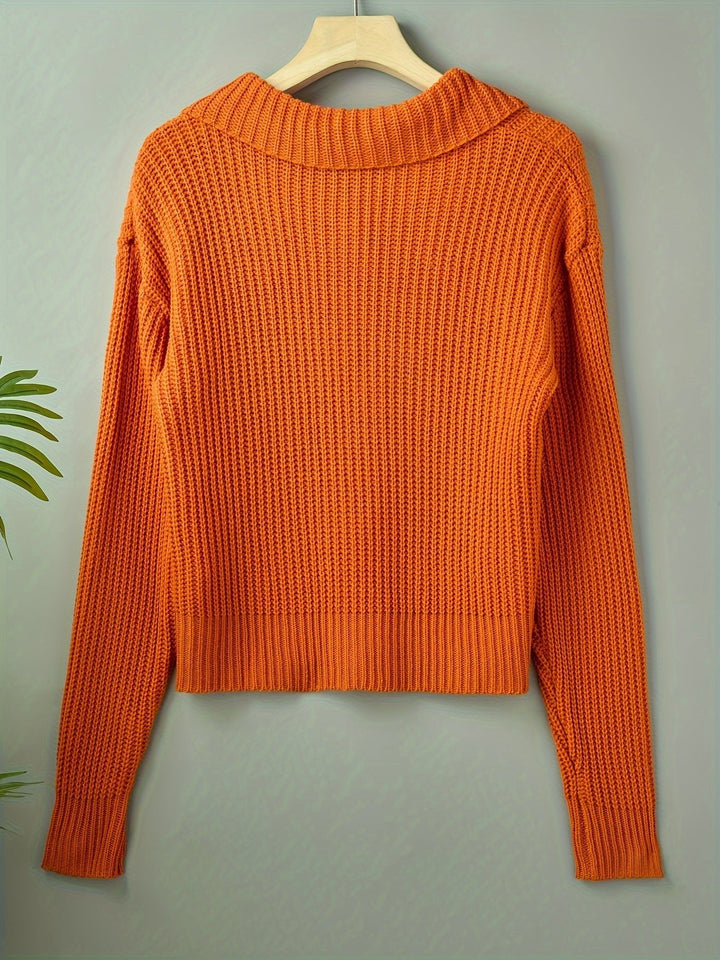 Eileen | Ribbed Knit Sweater for Women in Cozy Orange