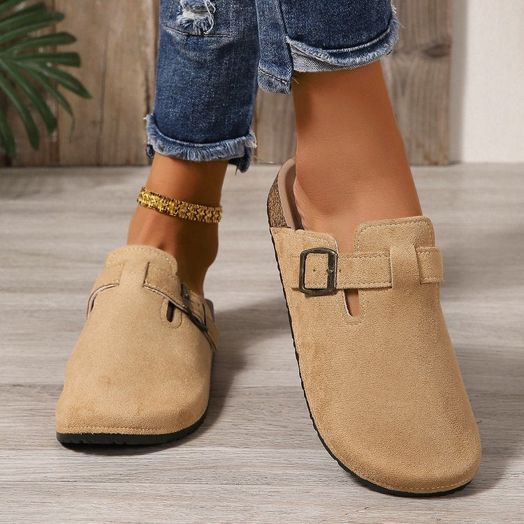 Isabella | Sophisticated Suede Buckled Slip-On Mules