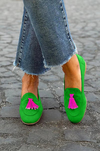 Vivienne | Chic And Textural Pointed Fringe Loafers
