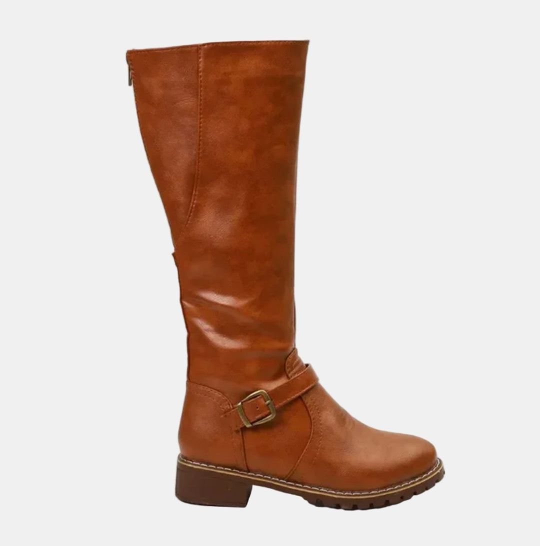 Julia | Elegant Buckle Detail Knee High Boots