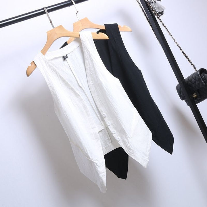 Mia | Chic Lightweight Asymmetrical Linen Vest