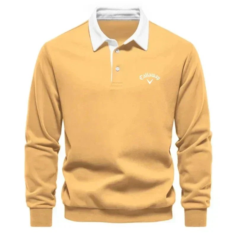 Ethan | Refined And Modern Contrast Collar Knit Polo Sweater