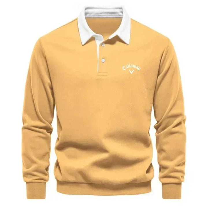 Ethan | Refined And Modern Contrast Collar Knit Polo Sweater