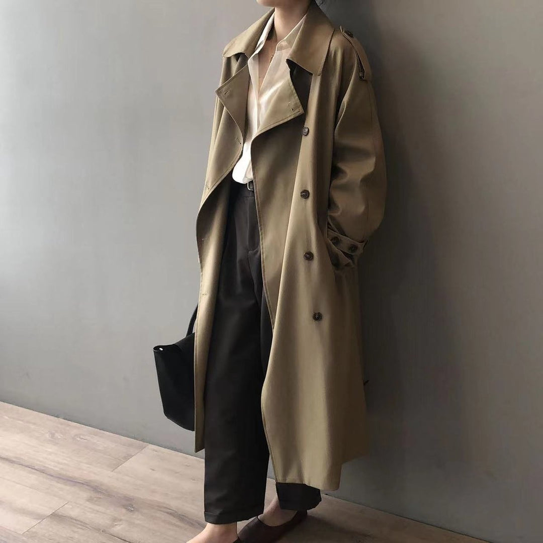 Amelie | Elegant Water-Repellent Long Trench Coat