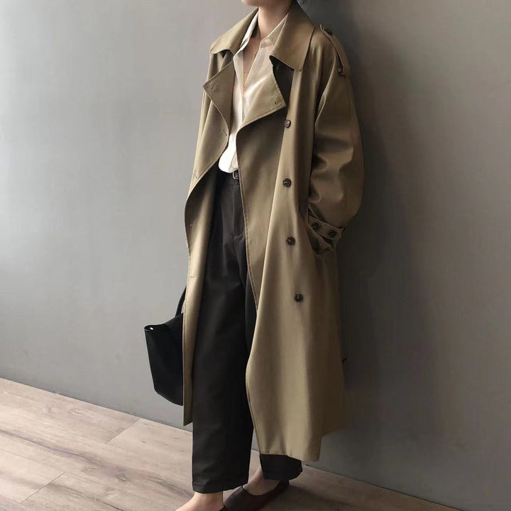 Amelie | Elegant Water-Repellent Long Trench Coat