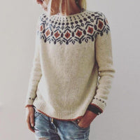 Maya | Geometric Pattern Chunky Knit Wool Sweater