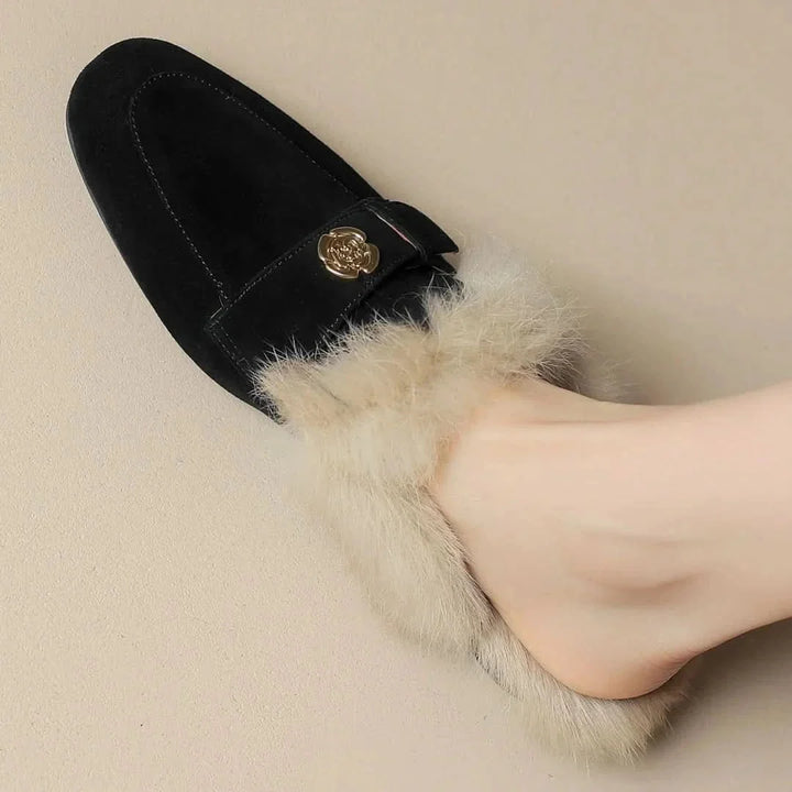 Velora | Shearling Mules – Luxurious Soft Comfort for Women