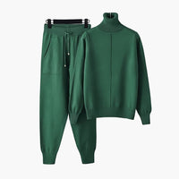 Elodie | Turtleneck Knit Lounge Set with Wide-Leg Trousers