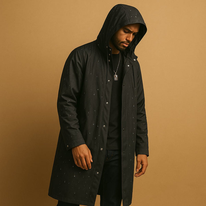 Michael | Classic Long Waterproof Hooded Rain Jacket