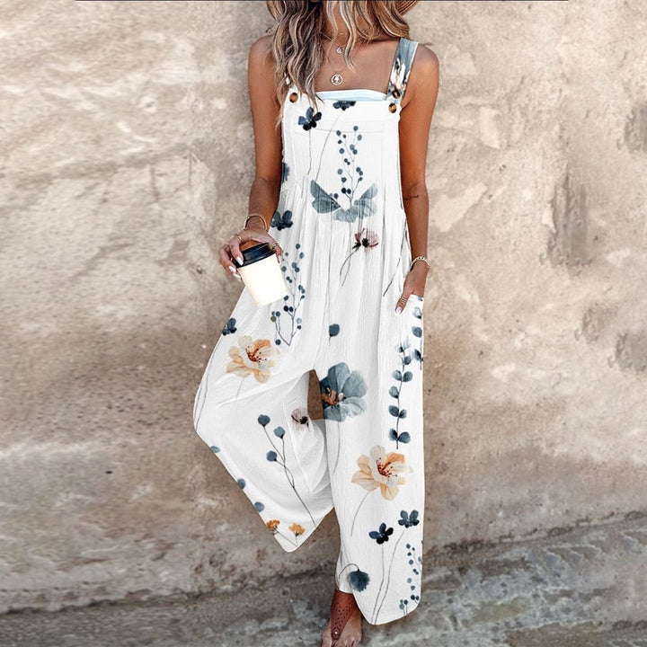 Nora | Floral Print Jumpsuit – Wide Leg Style for Women