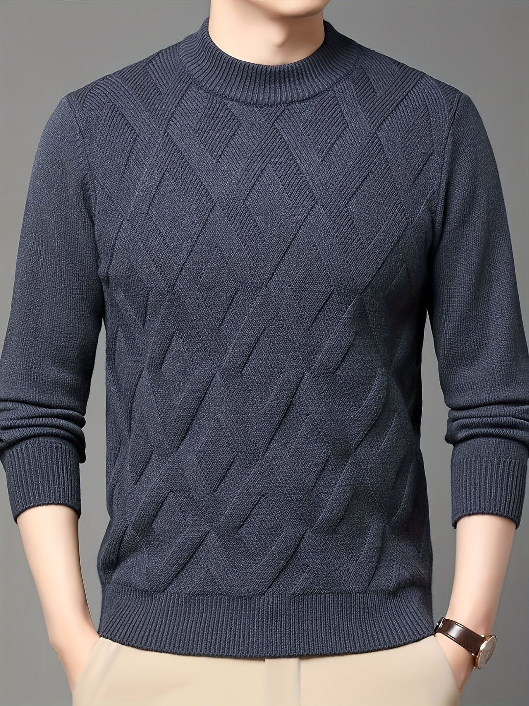 Elysian | Textured Mock-Neck Sweater for Effortless Style