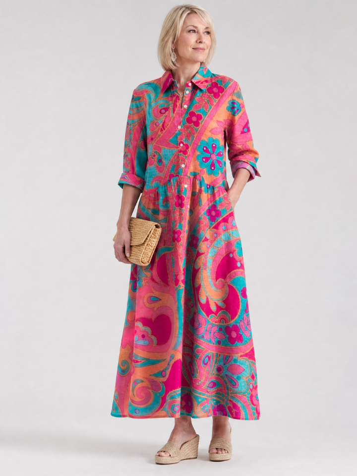 Klera | Midi Dress – Colorful Printed Design for Everyday Wear