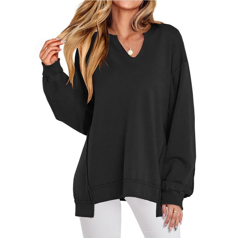 Olivia | Cozy & Chic Oversized V-Neck Tunic Top