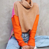Eleanor | Cozy Color Block Turtleneck Sweater for Women