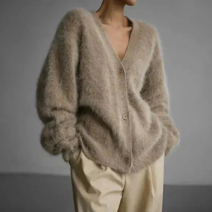 Hannah | Soft And Cozy V-Neck Knit Cardigan