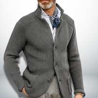 Maxwell | Refined Stand-Collar Knit Cardigan for Men