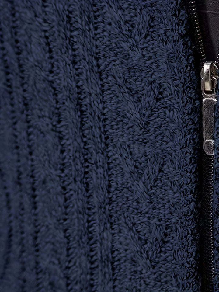 Walter | Full-Zip Cardigan – Textured Design for Men