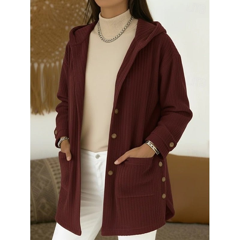 Joanna | Hooded Button-Front Coat for Women in Cozy Fabric