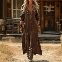 Elena | Elegant Bohemian Long-Sleeved Dress