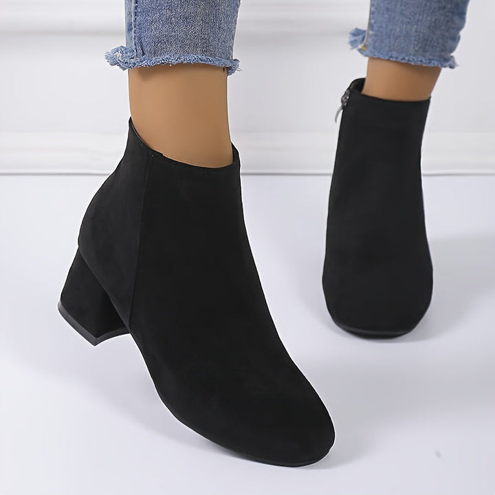 Adeline | Suede-Look Chelsea Ankle Boots with a Comfortable Low Heel
