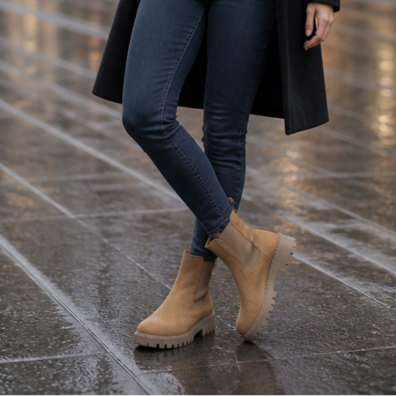 Traqora | Chelsea Boots – Wide-Fit Stretch-Panel Style