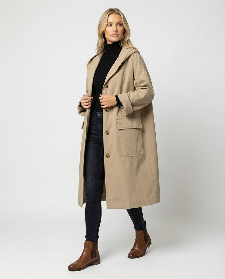 Isabel | Longline Waterproof Hooded Jacket