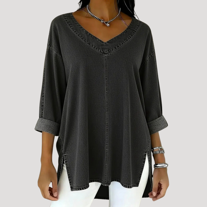 Evelyn | Casual Chic Flowy V-Neck Tunic Top
