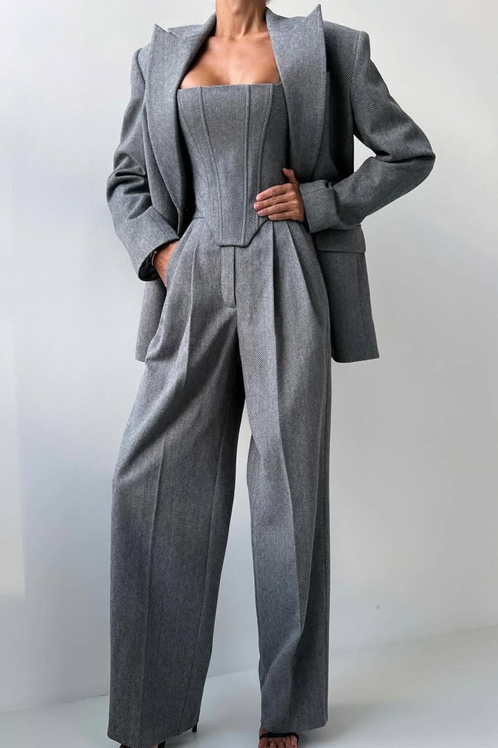 Seraphina | Sophisticated Three-Piece Blazer Set with Tailored Style
