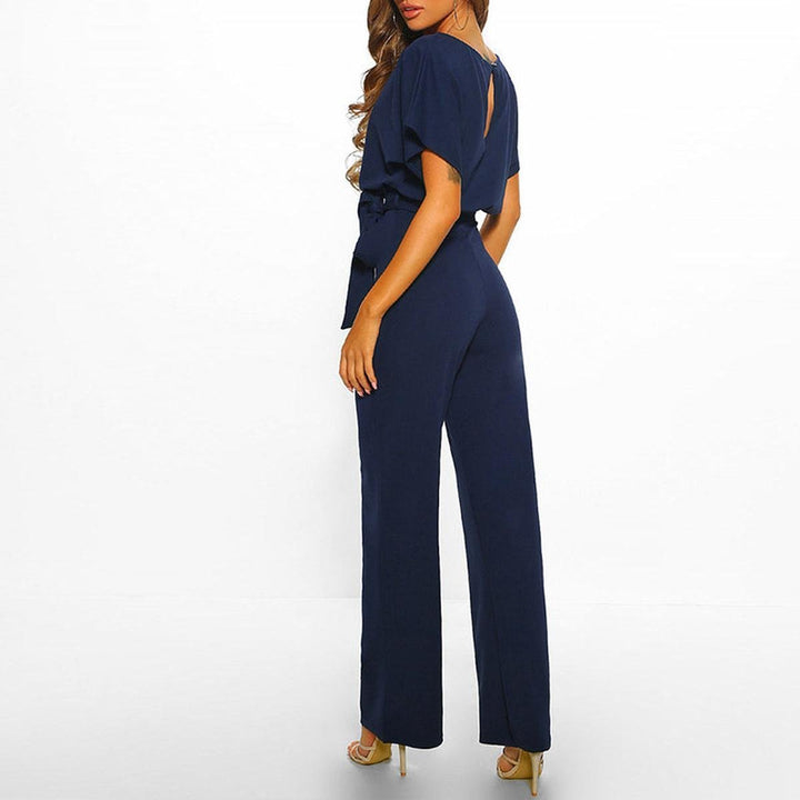 Viola | Casual Short Sleeve Jumpsuit with Belt for Women