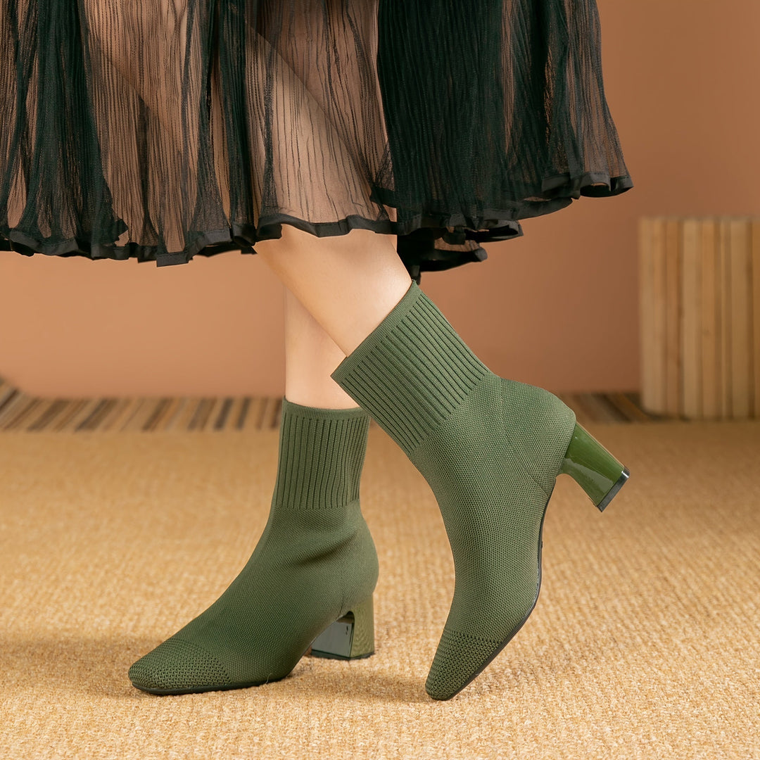 Josephine | Bottines chics et contemporaines à talon carré en maille