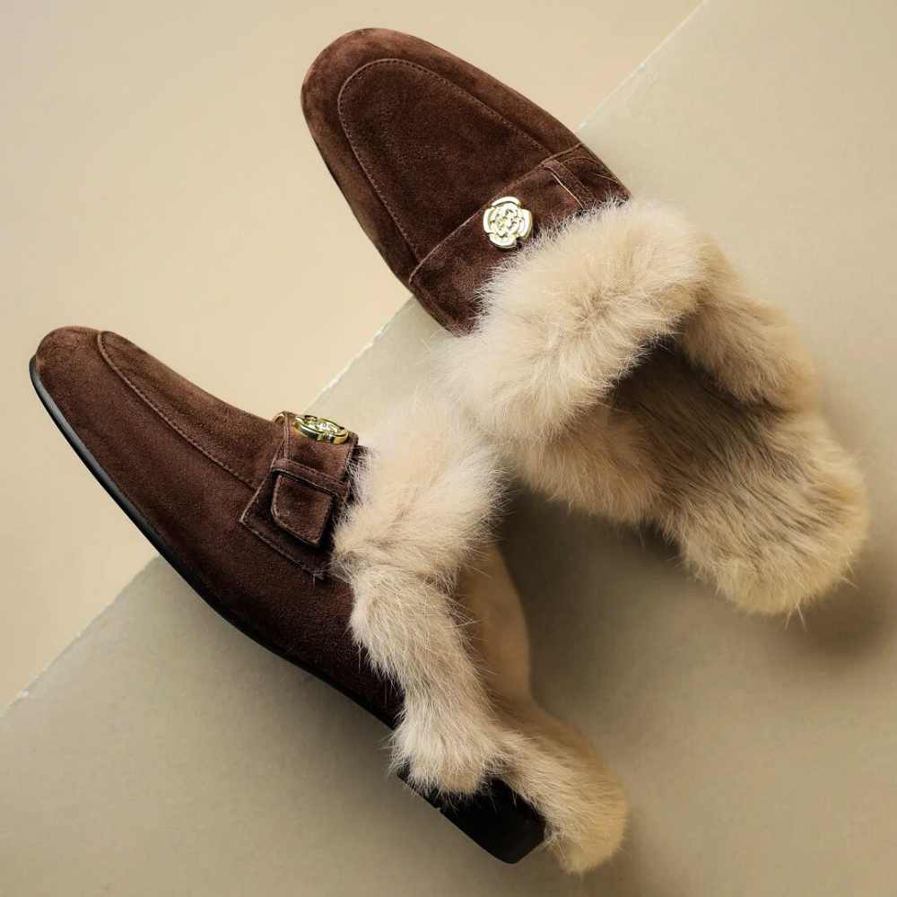 Velora | Shearling Mules – Luxurious Soft Comfort for Women