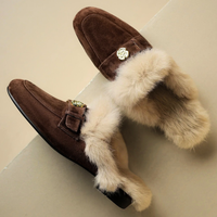 Alessia | Kuschelige und elegante Veloursleder-Mules mit Lammfellfutter