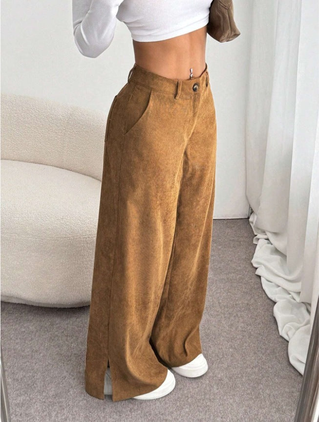 Victoria | Elegant And High-Waist Slit Wide Leg Pants