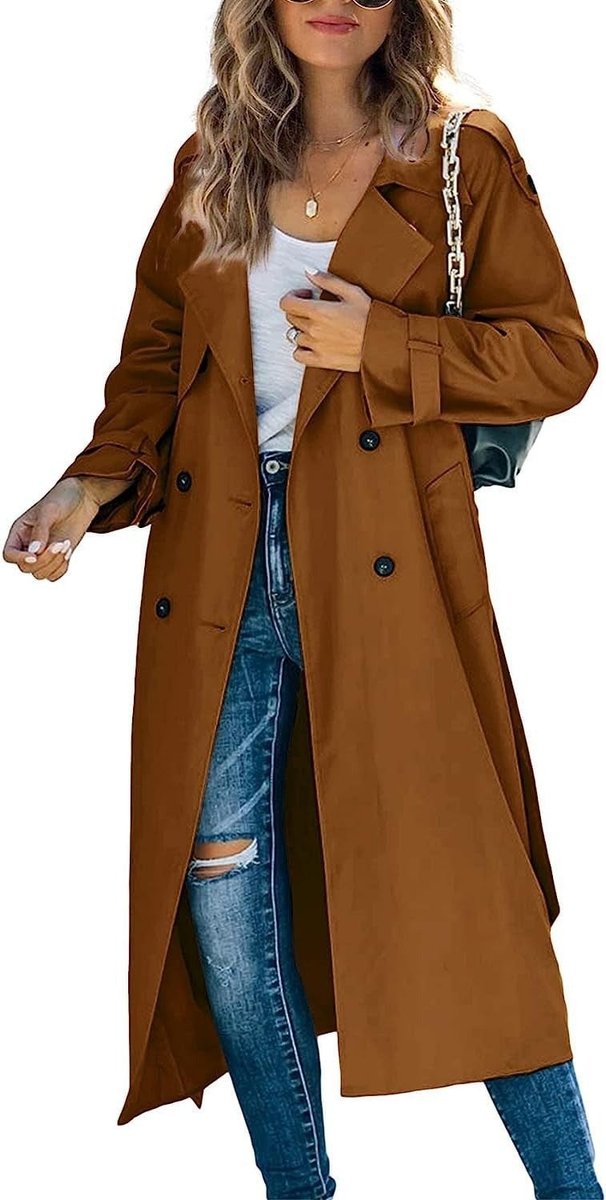 Isabella | Relaxed Double-Breasted Belted Trench Coat