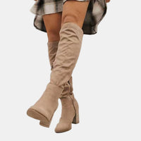 Abby | Stretch-Kniestiefel mit Blockabsatz
