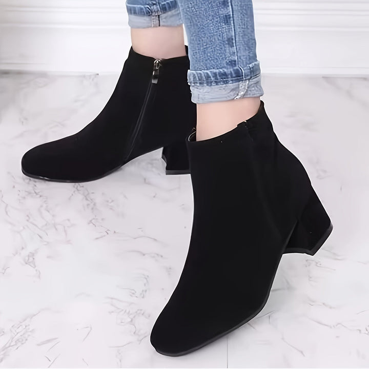 Adeline | Suede-Look Chelsea Ankle Boots with a Comfortable Low Heel