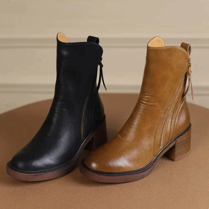 Amelia | Timeless Smooth Leather Ankle Boots