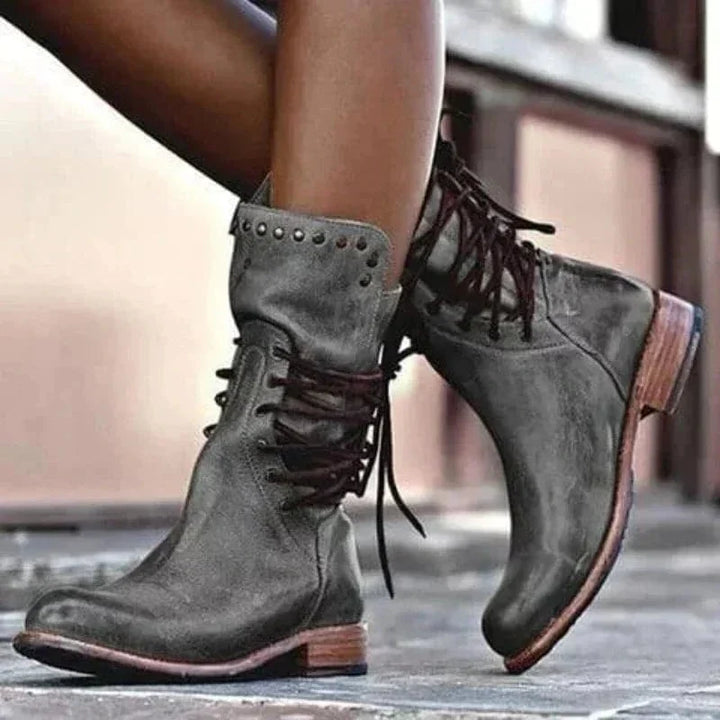 Avery | Western-Inspired Lace-Up Ankle Boots With Everyday Comfort
