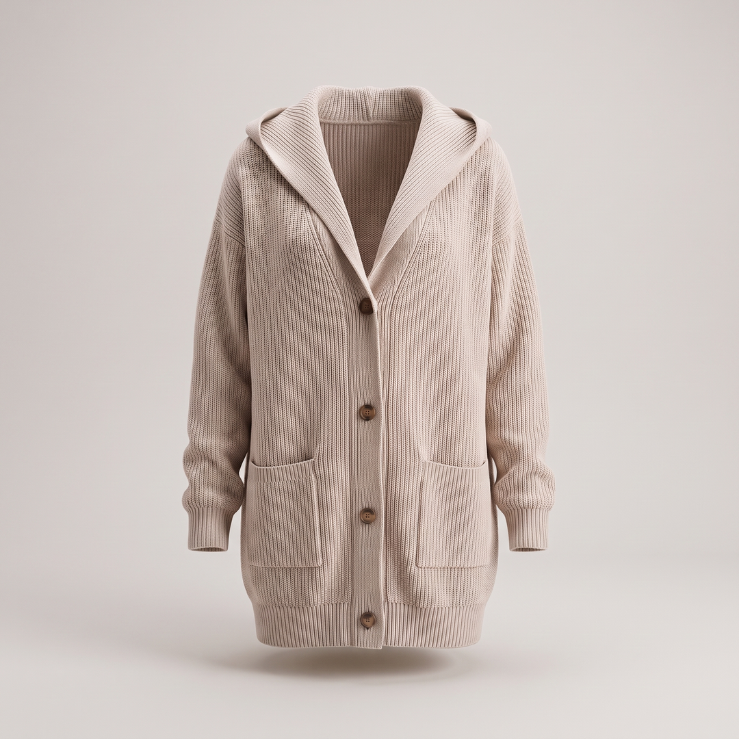 Waverly | Hooded Cardigan – Cozy Wool-Blend Layer for Women