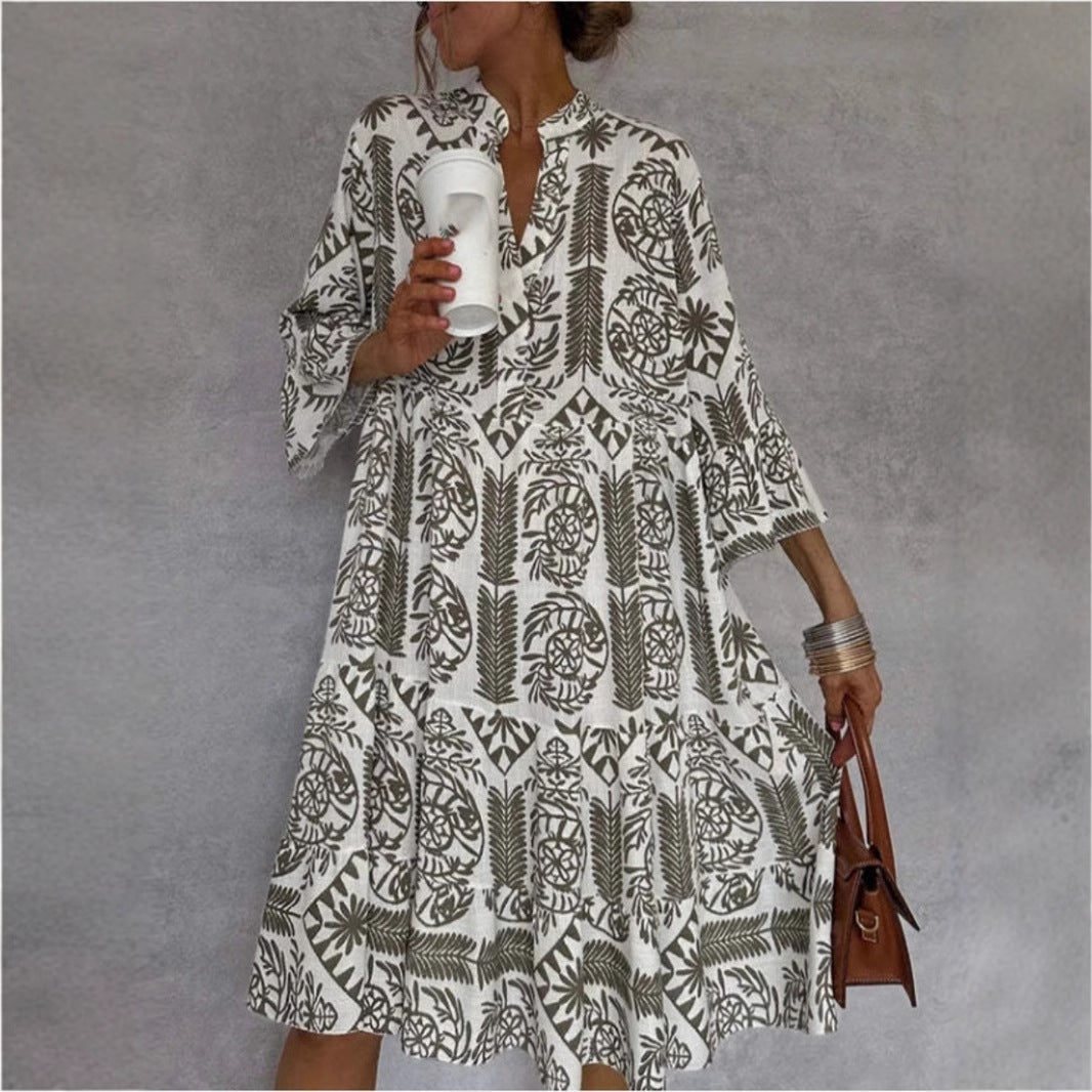 Monika | Vibrant Floral Flowing Tunic Dress