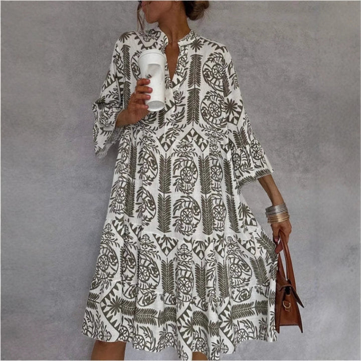 Monika | Vibrant Floral Flowing Tunic Dress