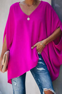 Isabella | Chic Batwing Oversized V-Neck Tunic Top
