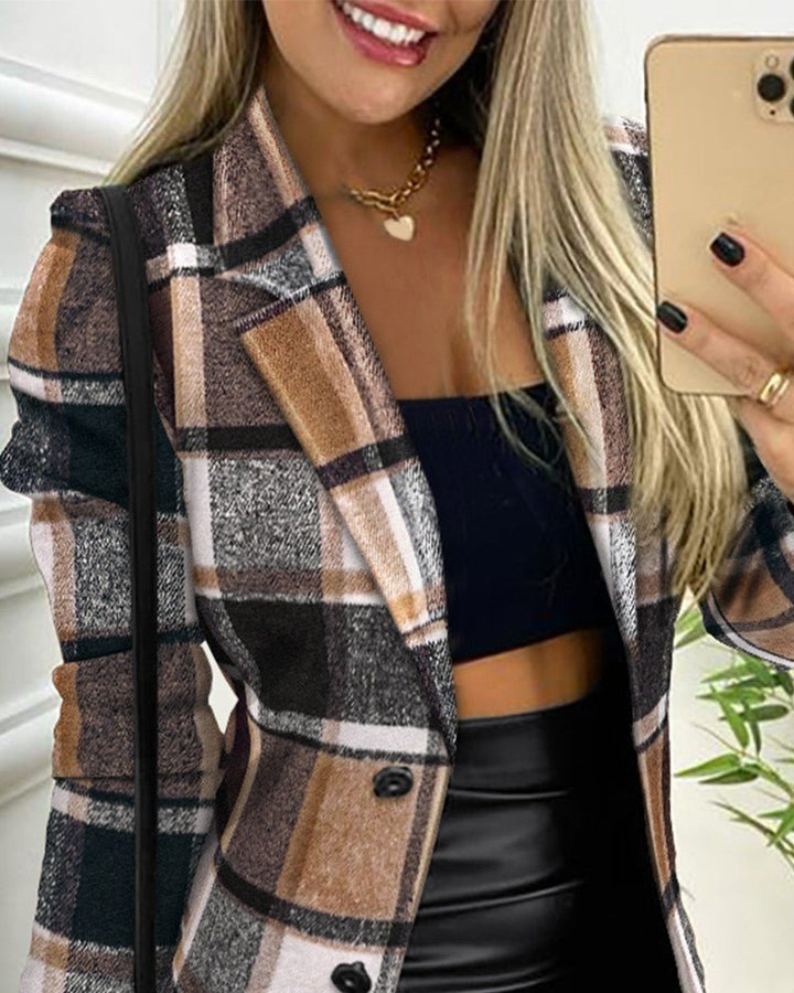 Audrey | Blazer sartoriale classico con stampa a quadri