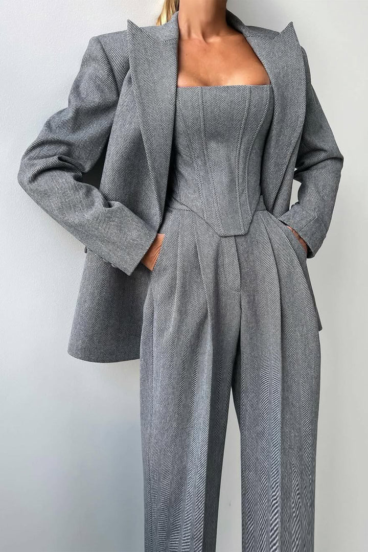 Seraphina | Sophisticated Three-Piece Blazer Set with Tailored Style