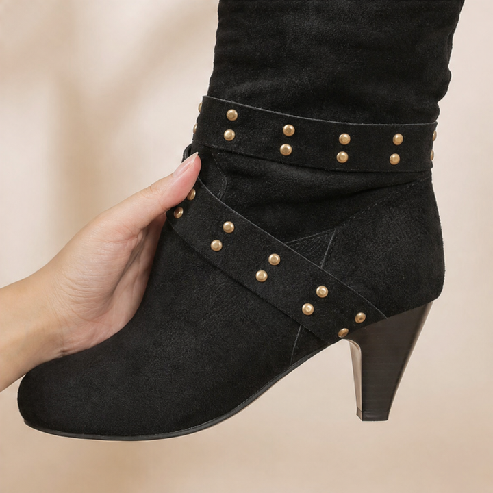 Rivella | Studded Slouch Knee-High Boots for Women