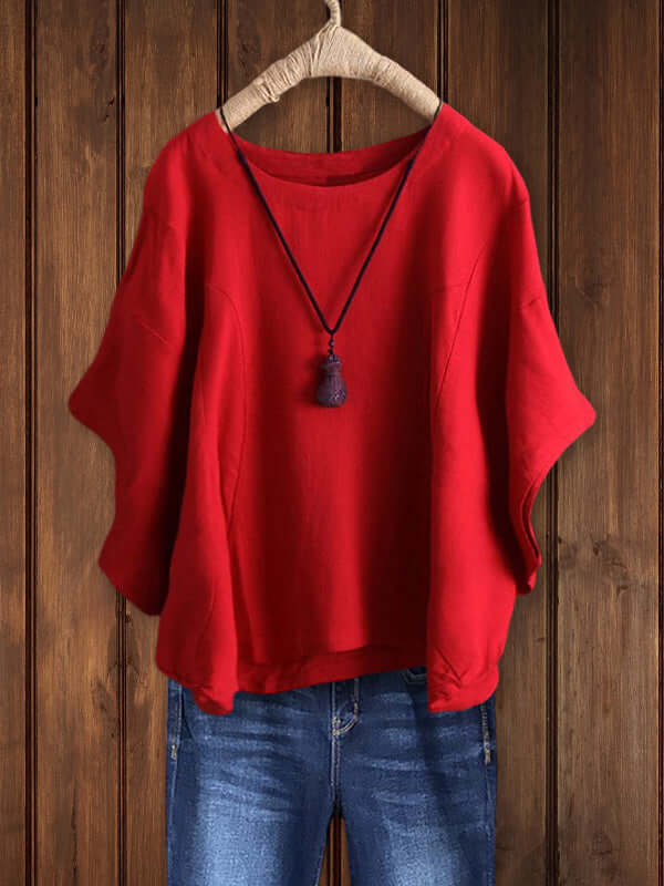 Maya | Casual Dolman Sleeve Round Neck Tunic Top