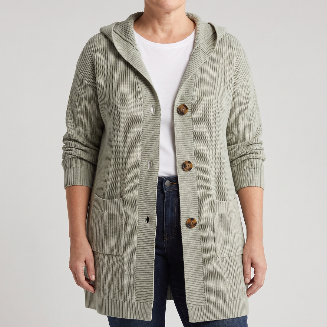 Waverly | Hooded Cardigan – Cozy Wool-Blend Layer for Women